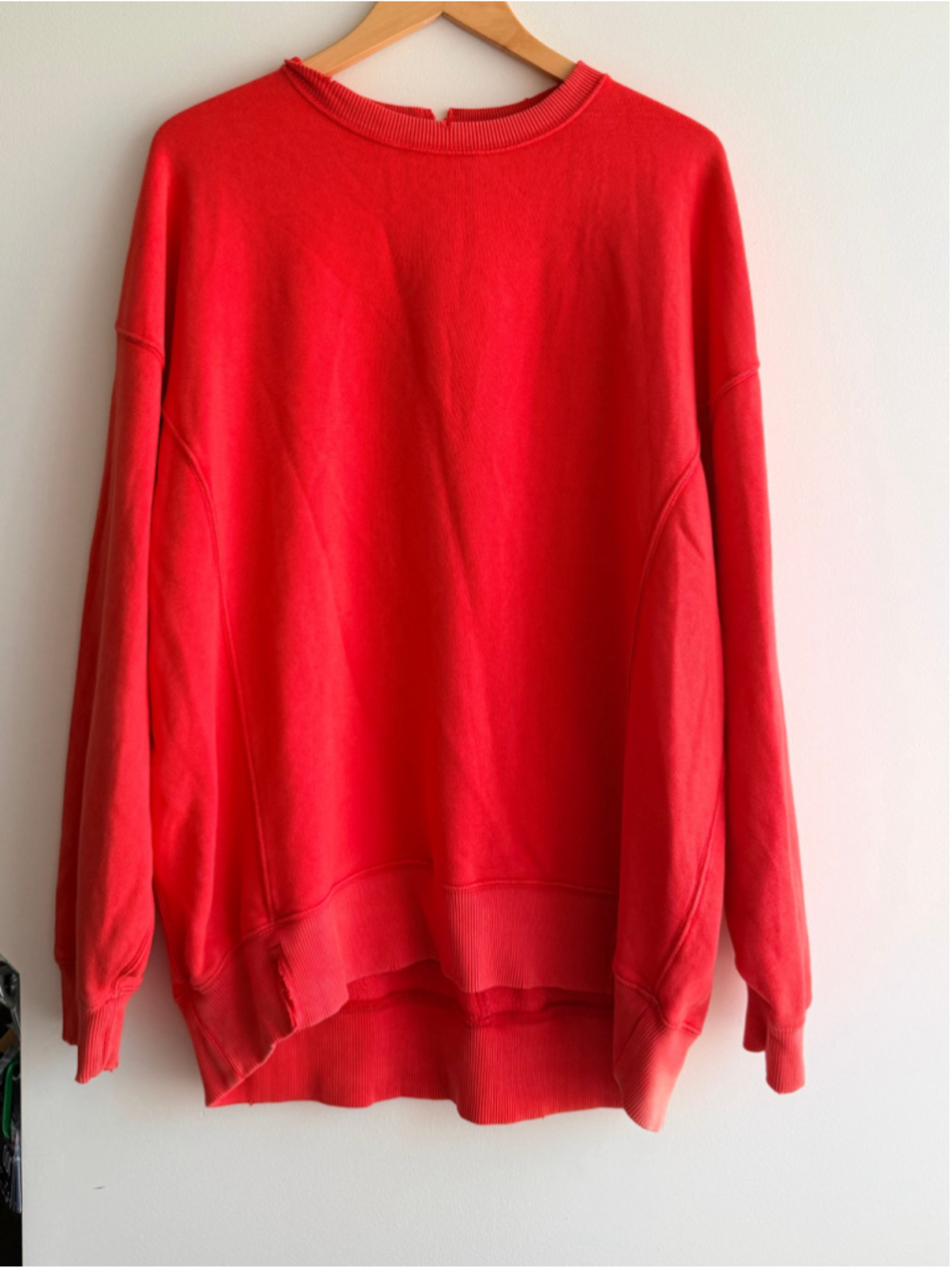 Aerie Oversized Crewneck Sweatshirt Red Coral Size M